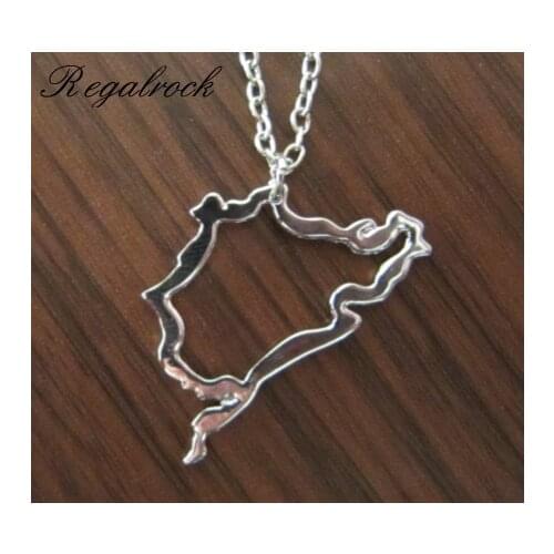 Regalrock Nurburgring Track Map F1 Nordschleife Sudschleife Pendant Necklace