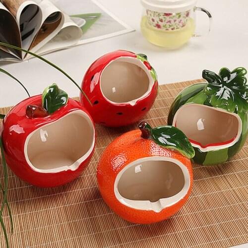 European Style Creative Fruit Ashtray Ceramic Smoking Holder Ash Tray Living Room Cigarette Container Ornament Home Decor