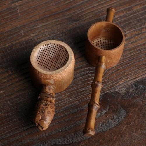 Portable Tea Strainers Bamboo Rattan Gourd Shaped Tea Leaves Funnel for Tea Table Decor Tea Ceremony Accessories 2021 New