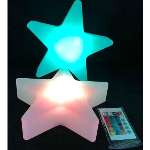 Portable RGBW 5 Point Star Baby Kids Room Night Light for Nursery Bedroom Decoration USB Rechargeable Remote Control Table Lamp