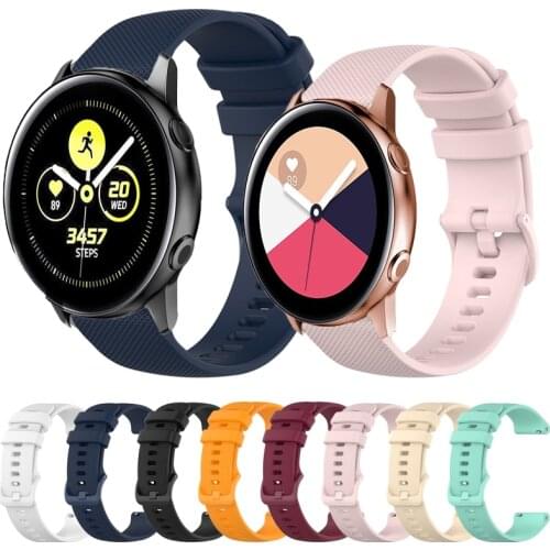 Silicone 20mm band Strap For Samsung Galaxy Watch Active 2 40/44mm Gear S2 smartwatch Original wristband For Huawei GT 2 42mm