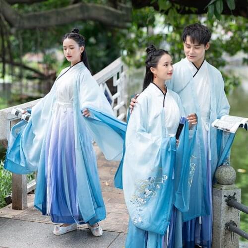 Sleeve robe traditional Chinese clothing for men and women CP dress with collar, waist length and large sleeve shirt