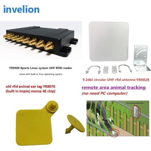 Long range uhf passive epc gen2 rfid 8 ports impinj r2000 reader with self built-in linux system support remote animal tracking