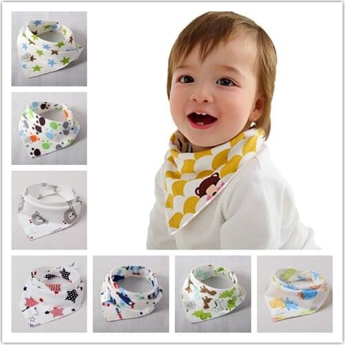 1pc Baby Bibs Bandana Cotton Burp Cloths Newborn Infant Toddler Girl Boy Wipes Bib Scarf Colorful Saliva Fashion Patterns