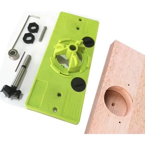 Carpentry Concealed 35MM Cup Style Hinge Jig Boring Hole Drill Guide + Forstner Bit Wood Cutter Carpenter Woodworking DIY Tools