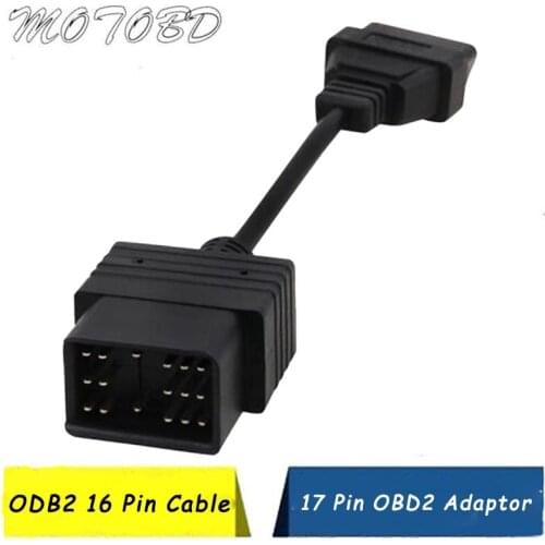 In Stocks Connector Adapter Cable for Toyota 17Pin to OBD2 16Pin Female OBDII Female to 17 Pin Repair Cord Cable