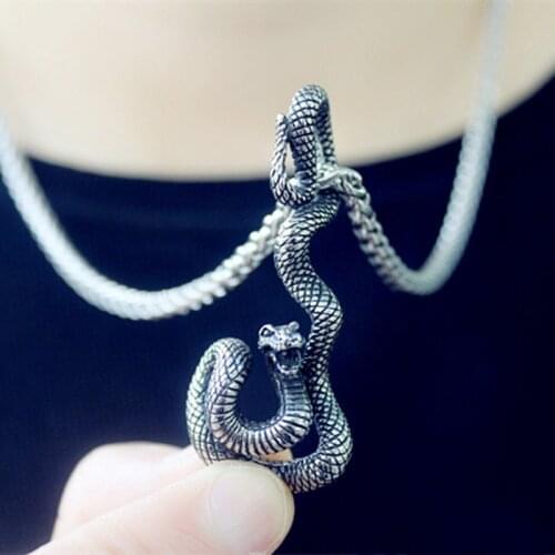 Vintage 316L Stainless Steel Snake Pendant Motorcycle Party Steampunk Cool Animal Pendant Biker Men Women Hip Hop Jewelry Gifts