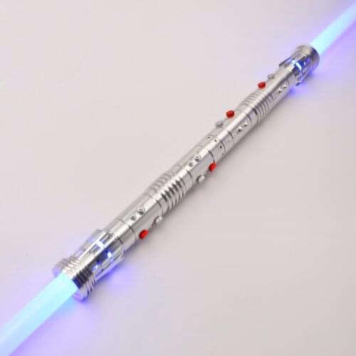 TXQ Darth Maul Double Lightsaber 2pcs Handle+Blade Saber Metal Hilt Heavy Dueling 1 Inch Blade Saber Light Smoth Swing SABER