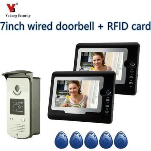 Yobang Security Wired Home Video Door Phone Intercom Doorbell 7inch Infrared Night Vision Waterproof for Door Entry System
