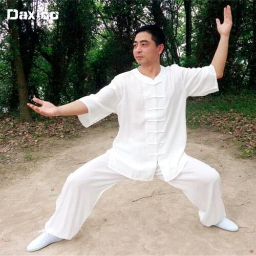 Short Sleeve Woman Tai Chi Unfiorm Chinese Style Wushu Kung Fu Clothing Men Martial Arts Wing Chun Suit Morning Exercise Clothes