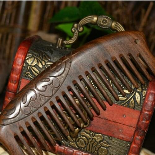 1PC Wooden Comb Pocket Comb Natural Sandalwood Combs Wooden Teeth Super Wide Without Static Lice Comb Beard Barber