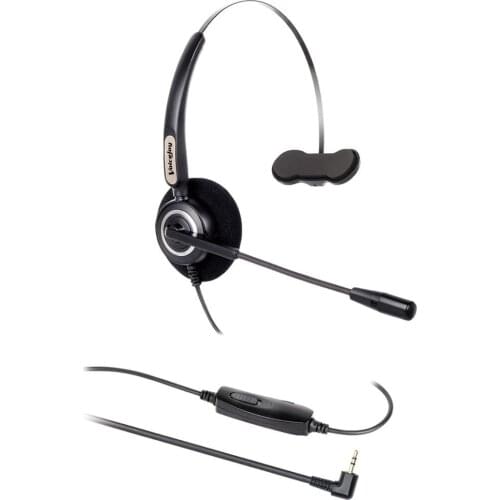 2.5mm jack headset Volune and Mute for Cordless Phones and Polycom Grandstream C isco Linksys SPA Zultys Gigaset phones