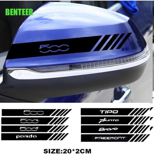 2pcs Car Rearview Mirror Sticker For Fiat 500 500L 500X Punto Bravo Panda TIPO Freemont
