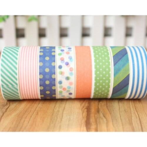 2pcs decorative dot tripe fringe washi tape paper masking tapes dairy notebook decoration stationary