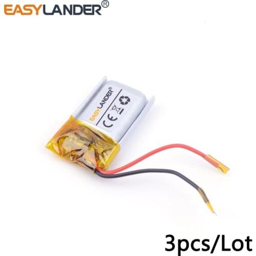 3pcs/Lot 501215 60mAh 3.7v lithium Li ion polymer rechargeable battery For Mp3 MP4 MP5 GPS PSP mobile bluetooth
