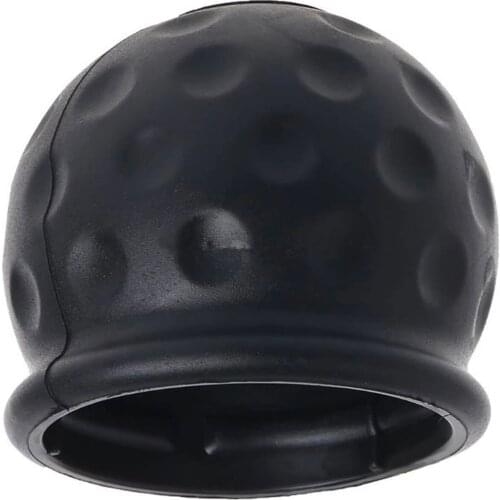 50MM Black Rubber Tow Bar Ball Cover Cap Trailer Ball Cover Tow Bar Cap Hitch Trailer Towball Protect Car Accessories Universal