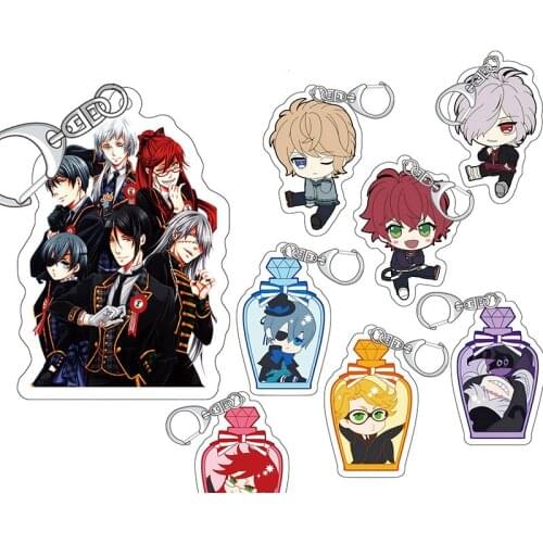 Anime Black Butler Devil Kuroshitsuji Sebastian Michaelis Ciel Acrylic Pendant Keychain Figure Toy Gifts Cosplay