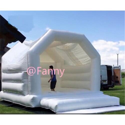 White Bouncy Bounce House Wholesale Outdoor Playground Jumping Combo Slide Trampoline Commercial Bouncy Castle