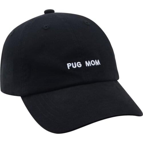 Pug mom embroidery fshion baseball cap unstructured casual sports caps hip hop dad hat snapback new for female