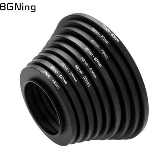 BGNing Universal DSLR 52mm 55mm 58mm 62mm 67mm 72mm 77mm Lens Step Up Down Ring Filter Mount Adapter Camera Photo Accessories
