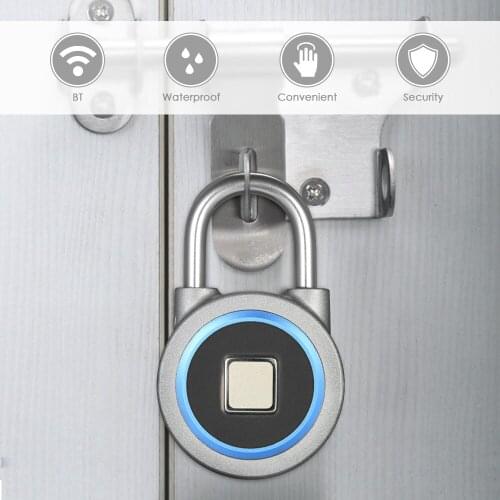 BT Smart Keyless Fingerprint Lock Waterproof APP / Fingerprint Unlock Anti-Theft Security Padlock For Door Luggage
