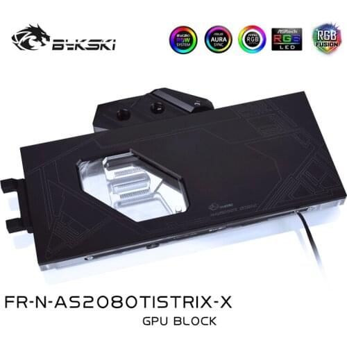 Bykski Gpu Water Block Use for ASUS ROG STRIX-RTX2080TI-O11G-GAMING/Full Cover RGB Copper Block/Compatible Original Backplate