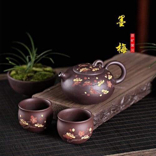 Tea set completely undressed ore MoMei purple clay pot jian-kang shen all hand plum flower pot product customization