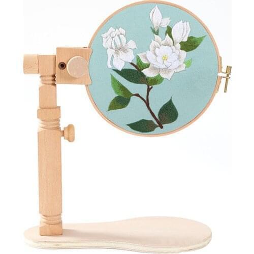 30X 20 X 8cm Wooden Embroidery Lap Frame Round Adjustable Cross Stitch Rack Desktop Embroidery Frame Embroidery Stand