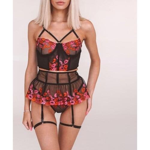 Women Sexy Lace Lingerie Bralette Bra Set Thong Underwear Nightwear Sleepwear Lace Sleepwear Lingerie Silk Satin Nightie 2021