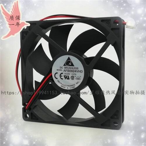 Delta Electronics AFB0924VHD DC 24V 0.27A 90x90x20mm 2-Wire Server Cooling Fan