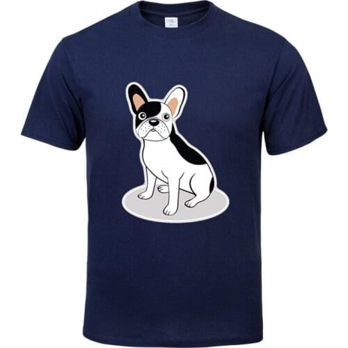 I love french bulldog T Shirt Mens Black And White 100% cotton T-shirts Summer Skateboard Tee Boy Skate Tshirt