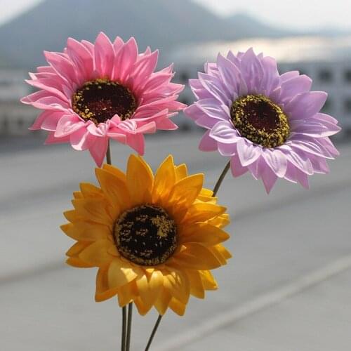 5pcs/8.5cm Head,Artificial Soap Flower head,High Simulation display Soap Scented sunflower for DIY Wedding Party Home decoration