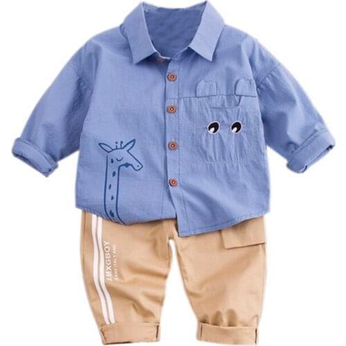 Boys Clothes Sets Boys Long Sleeve Shirt Blouse Trousers Pants 2Pcs/Sets Child Clothing Set 2019 Autumn Baby Clothing Sets