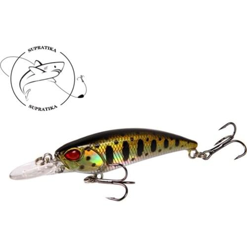 Minnow Floating Water Long Tongue Plate Plastic Hard Bait With Hook Wobbler 5pcs/set 7.5cm /5g Dive Depth 0.3-1.5m Swimbait