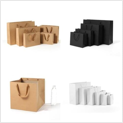 Multi Size Senior Kraft Paper Bags Wedding Xmas Party Candy Box Gift Bag Kraft Paper Gift Box Multifunction Clothes Gifts Bags