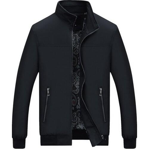 2020 New Fashion Mens Jackets and Coats Stand Collar Zipper Male Outerwear Men Jacket Black Mens Clothing Big Size 4XL
