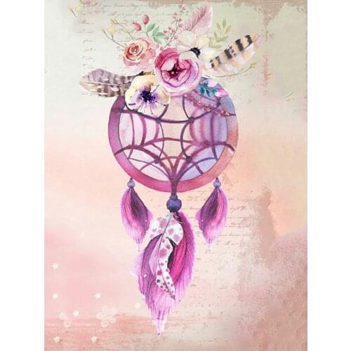 Full round Diamond 5D DIY Diamond Painting Flower dream catcher 3D Embroidery Cross Stitch Mosaic Decor Gift AS117