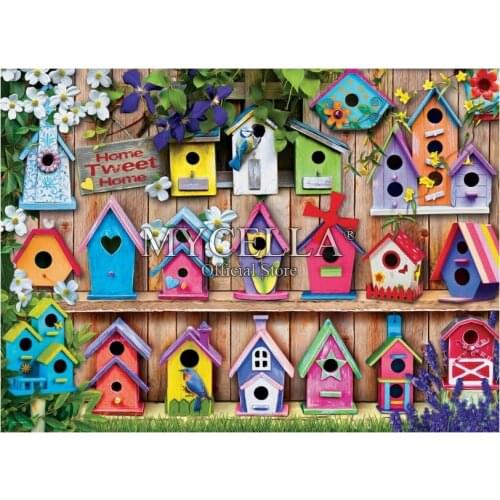 Birdhouses 5D Diy Diamond Painting Cross Stitch Mosaic Diamond Embroidery Birdhouse & Flower Rhinestone Wall Stickers Home Decor
