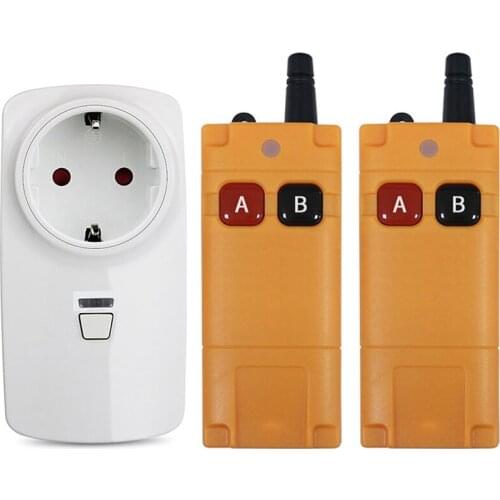 433MHZ 110V 220V 260V RF Wireless Remote Control Switch Socket EU Electrical Outlet Switch 2000m Transmitter