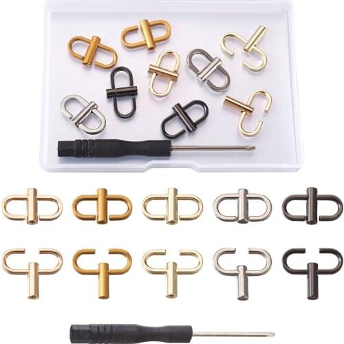 11pcs/box Mixed Color Adjustable Metal Buckle Clip with Screwdriver For Handbag Chain Strap Length Shorten Bag Accessories