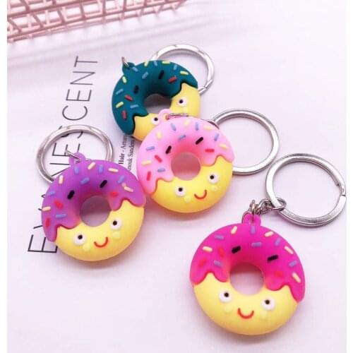 Cartoon Donut Keychain Food Dessert Children Keychain Schoolbag Backpack Key Chain Doll Pendant Jewelry Accessories