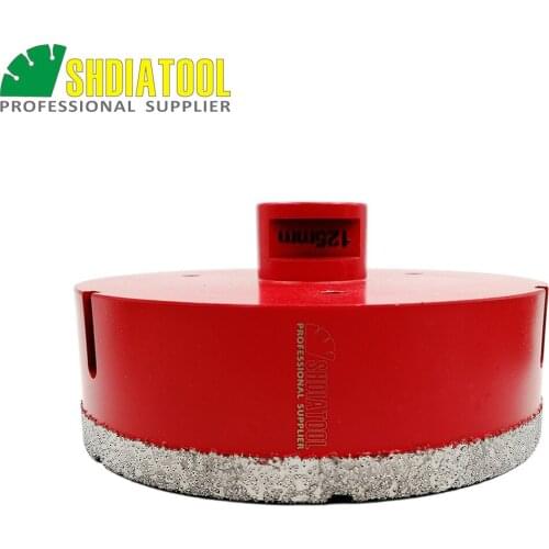 SHDIATOOL 125mm Vacuum Brazed Diamond M14 thread Drilling Bit Drill Core Bit Granite Marble Ceramic artificial stone Hole saw