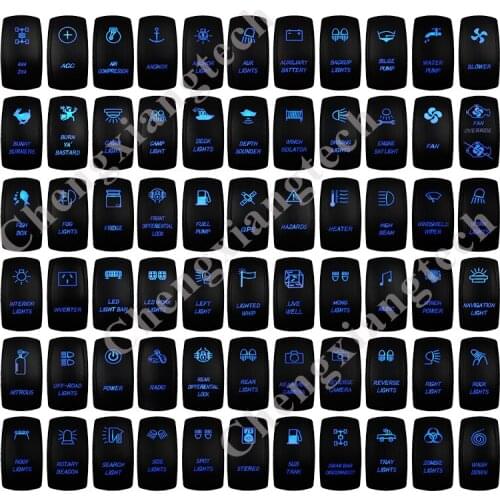 12V/24V 4 PIN ON-OFF Car Boat Marine Blue Led Rocker Switch for ARB/CARLING/NARVA/4x4 style WATERPROOF IP66