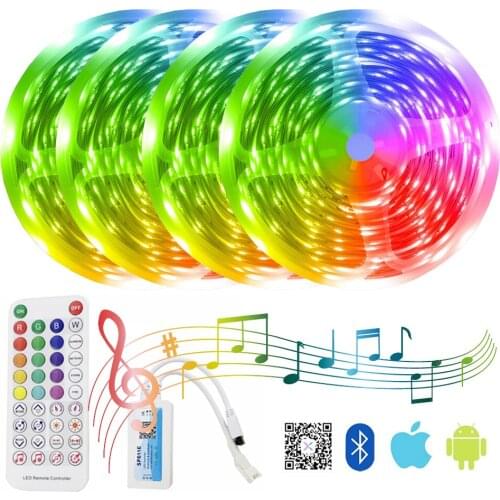 10m 15m 20m WS2812B Led Strip WS2812 RGB IndividuaIIy Addressable Light SP611E Bluetooth Music App IR Controller DC 5V