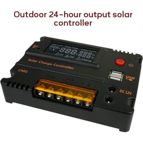 Outdoor 12V/24V 10A Solar Controller With Dual DC Port LCD Backlight Solar Charger
