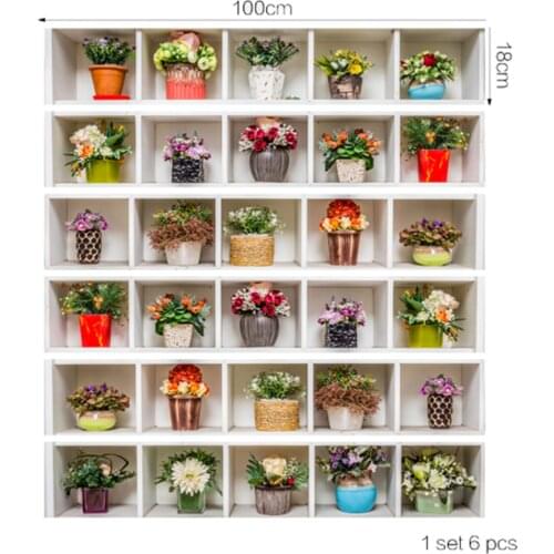 Waterproof Self-adhesive 3D Potted Green Plant Decoration Tile Stair Steps Stickers Staircase Riser Decal Sticker Decoration