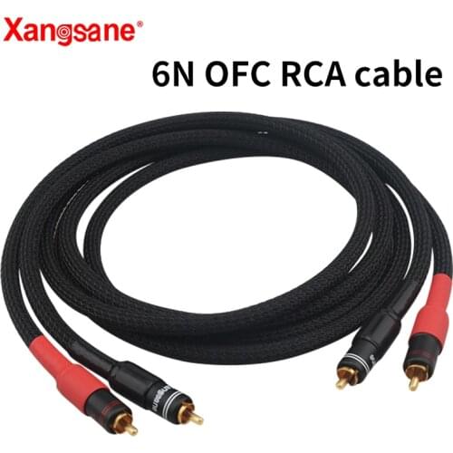 Xangsane XS-601AG high-quality 6N oxygen-free copper (OFC) signal cable double RCA pair of wire power amplifier audio connection