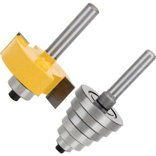 1/4 Inch Shank Rabbeting Router Bit with 6 Bearings Set for Multiple Depths 1/8 inch,5/16 inch, 3/8 inch