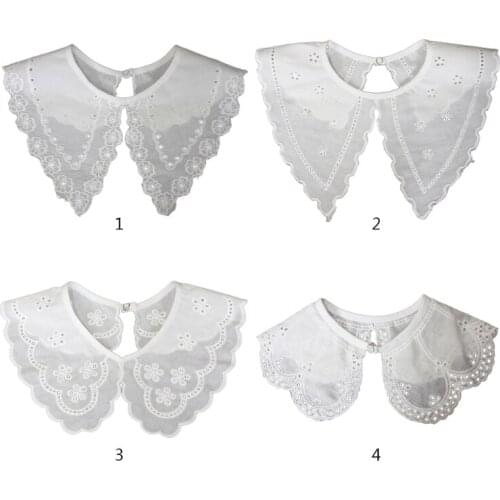 1 Piece Fashionable Women Fake Detachable Shirt Embroidered Decorative Collar False Blouse Top Women Clothes Accessories