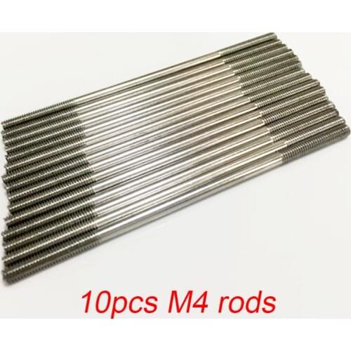 10PCS M4 Metal Tail Push Rod 20-200mm Pull Rod Threaded Connecting Link Shaft Servo Linkage Axle for DIY RC Aircraft Boat Parts